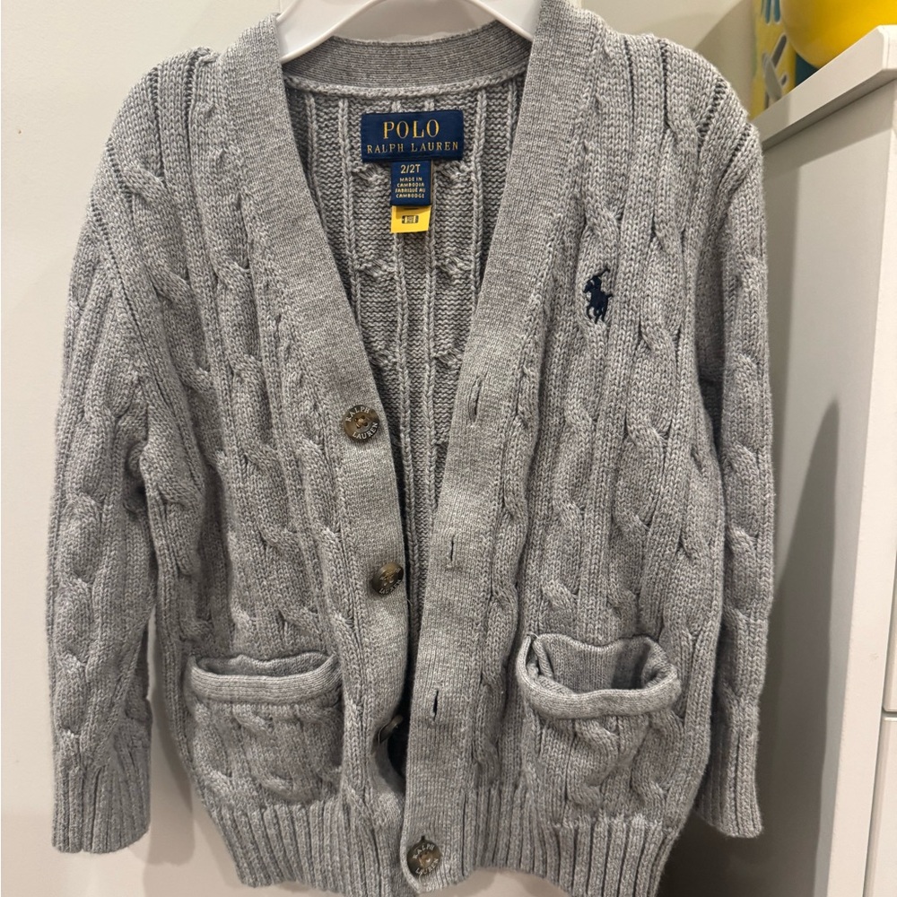 Polo by Ralph Lauren Kids Gray Cable Knit Sweater 2T